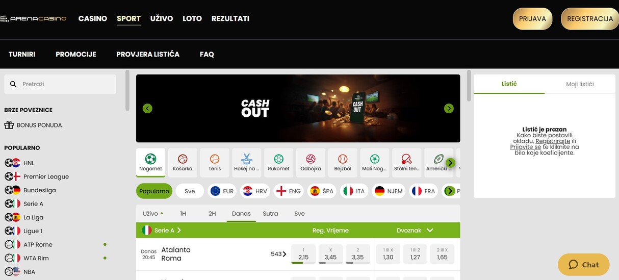 Arenabet Homepage