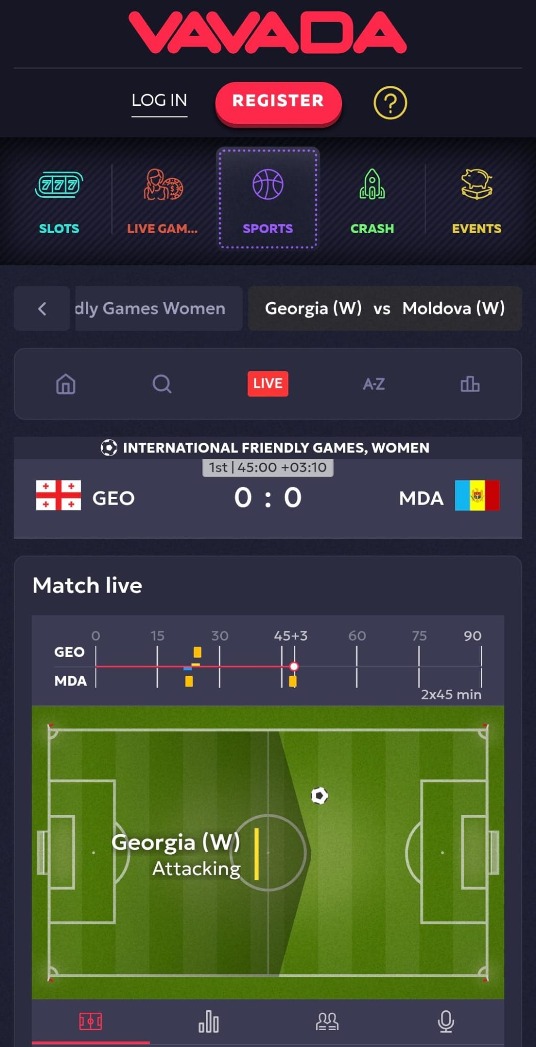 VAVADA Croatia Sports kladjenje uživo