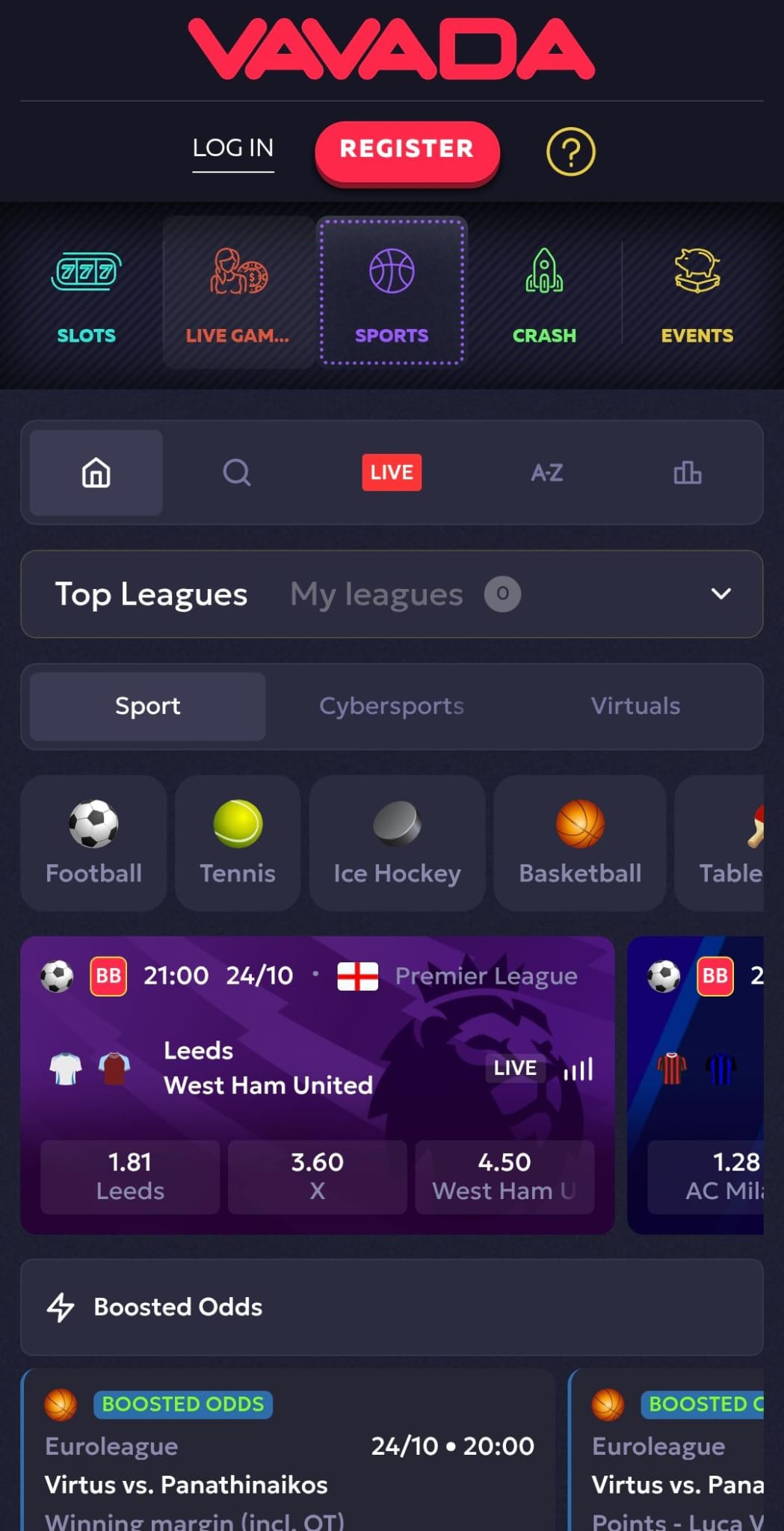 VAVADA Croatia Sports početna stranica