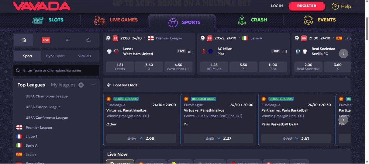 VAVADA Croatia Sports početna stranica