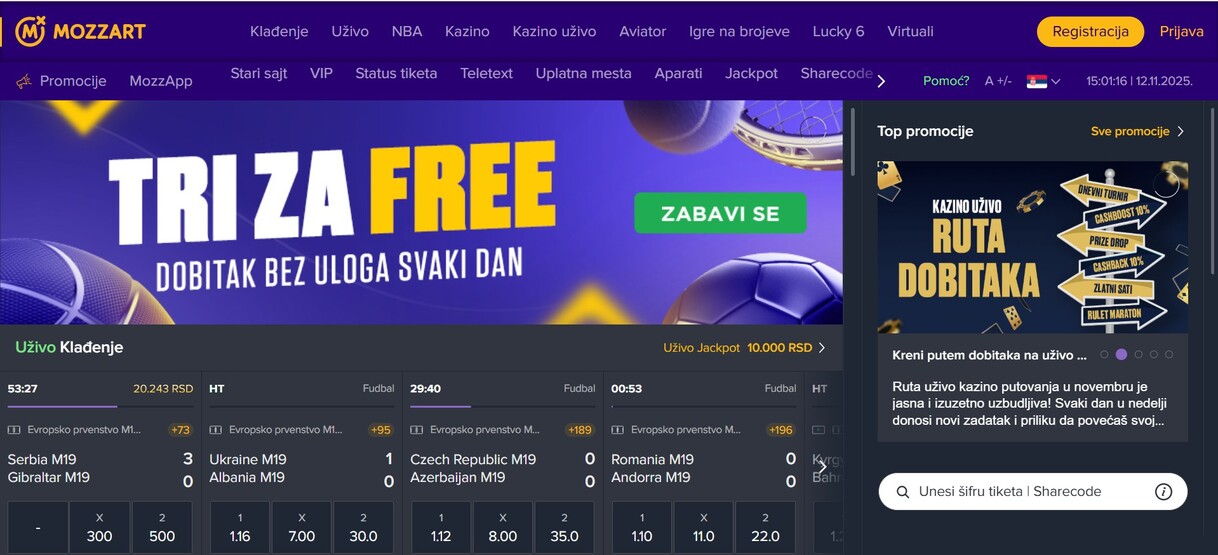 Mozzart Početna stranica Croatia pc