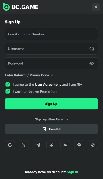 BC Game Hrvatska Registracija mobile