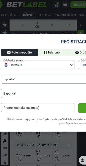 Betlabel Hrvatska Registracija