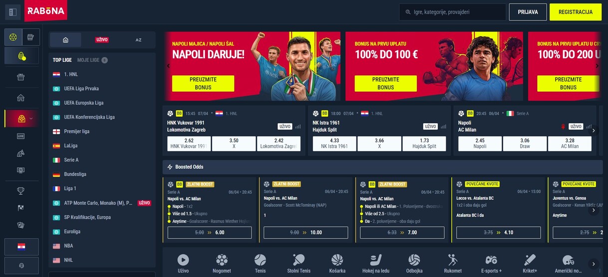 Rabona Hrvatska naslovna stranica pc