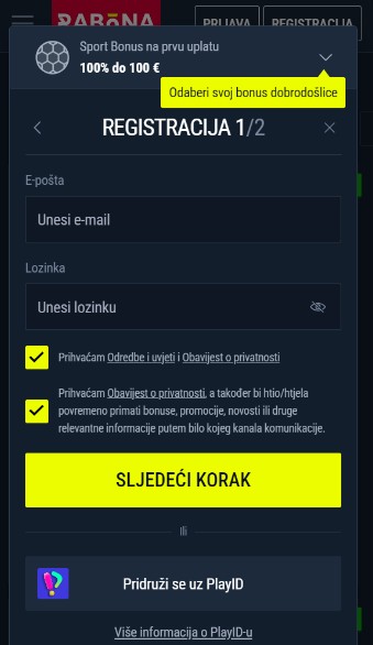 Rabona Hrvatska Registracija